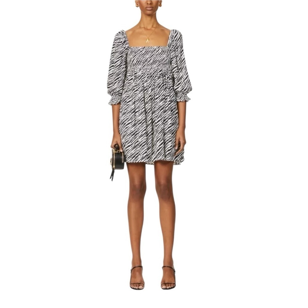 FAITHFULL THE BRAND - Alina Zebra Print Woven Mini Dress Sz 4